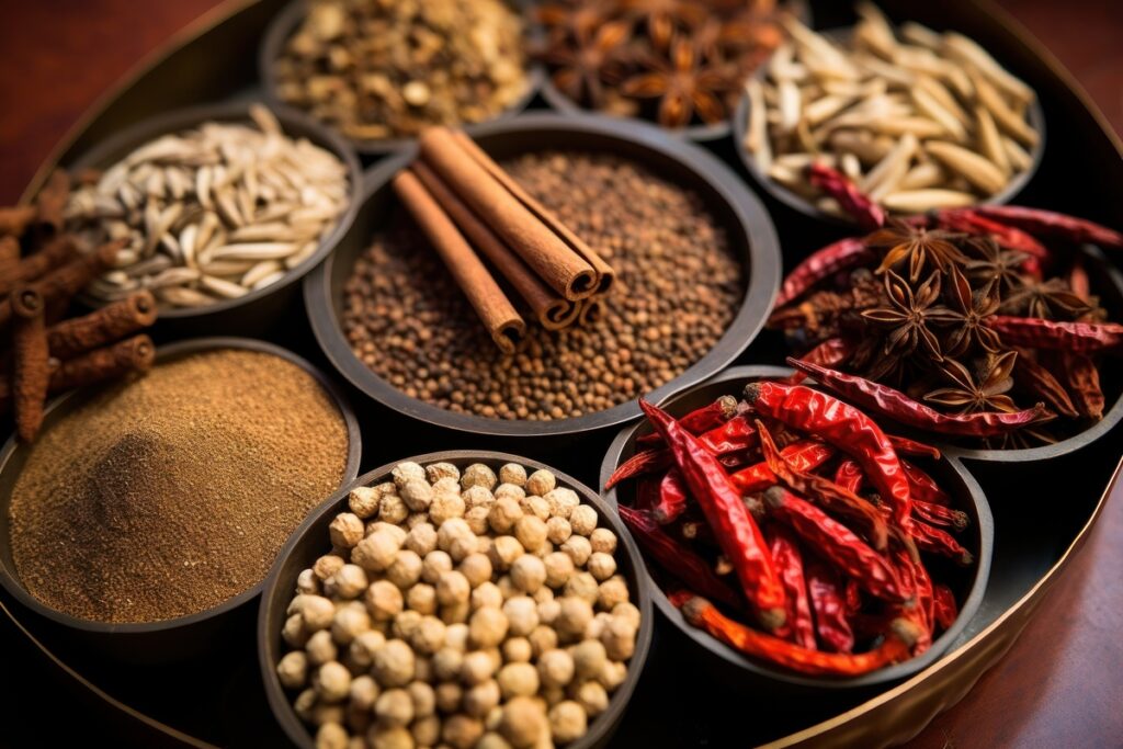 Spice food arrangement ingredient.